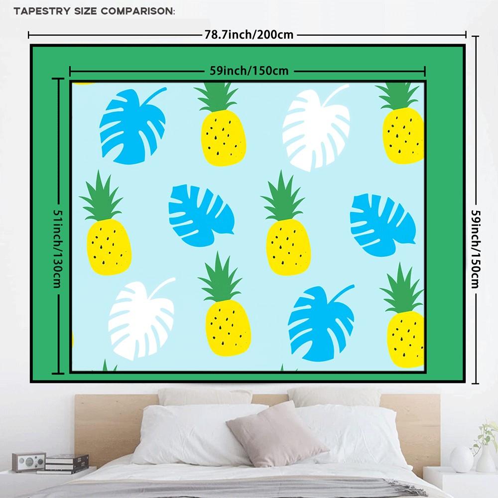 Summer Beach Party Decor Hanging Tapestry, Pineapple Turtle Shell Pattern, Suitable for Living Room, Multiple Sizes Available, Party Decoration