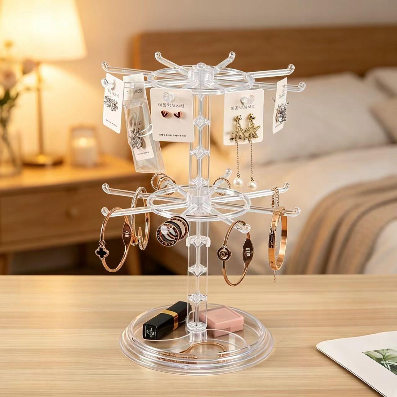 Rotating Bead Storage Stand, Jewelry Organizer and Display Rack, Ideal for Necklaces, Bracelets, Earrings, Pendants, Perfect for Jewelry Stores and Daily Use