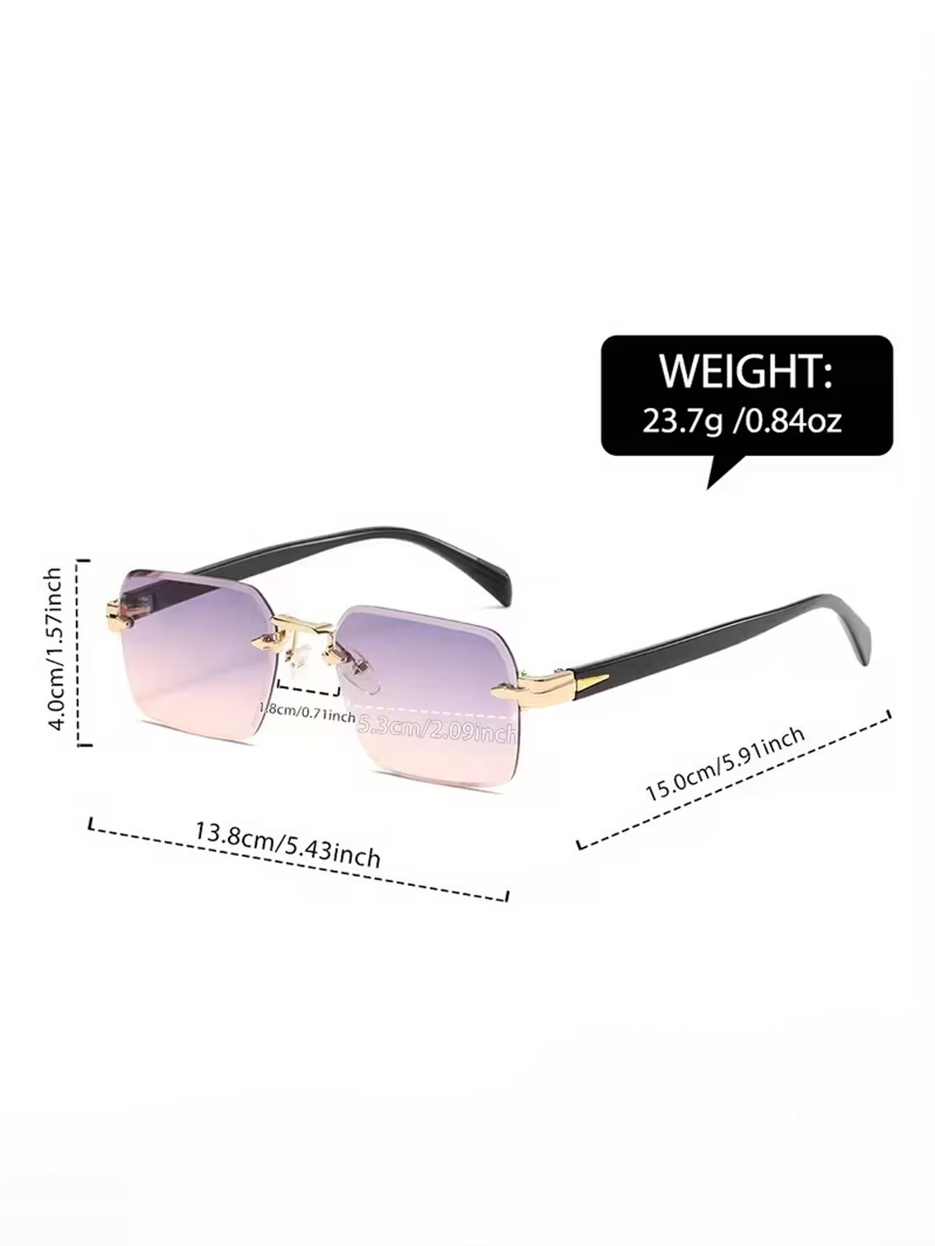 Unisex Yk2 Style Decorative Glasses, Frameless Design, Retro Casual Fashion, Suitable for Daily Wear & Playtime, Includes Cleaning Cloth