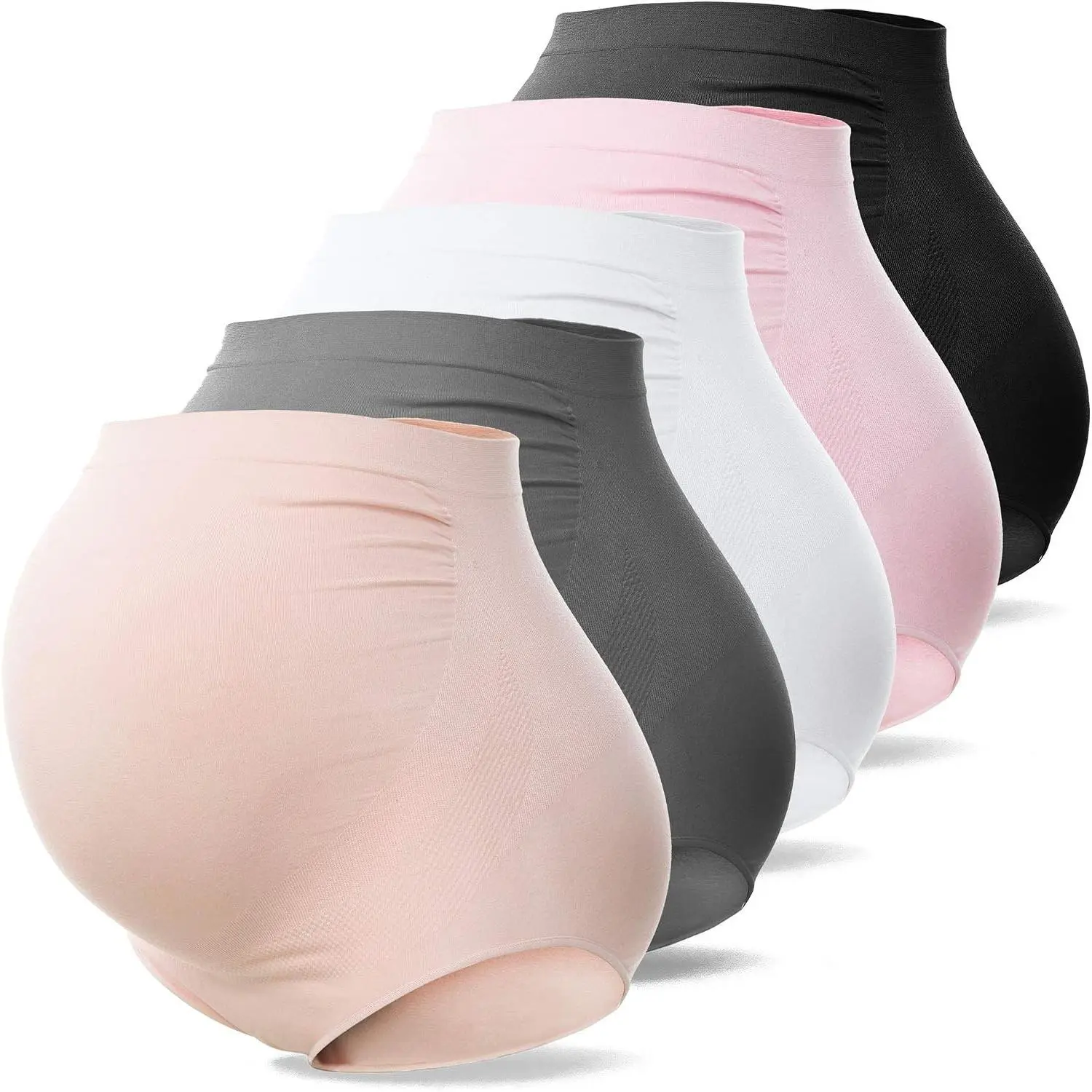 Maternity High Waist Underwear, Pregnancy Seamless Soft Panties | Over Bump Briefs, Gentle Belly Coverage, Maternity Shapewear, Smooth Under Dresses for Pregnancy