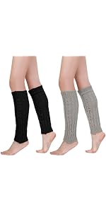 Fleece Lined Leg Warmers for Women Knit Leg Warmer for Skating | Soft Winter Leg Warmers Boot Socks for Cold Weather Outdoor and Daily Wear