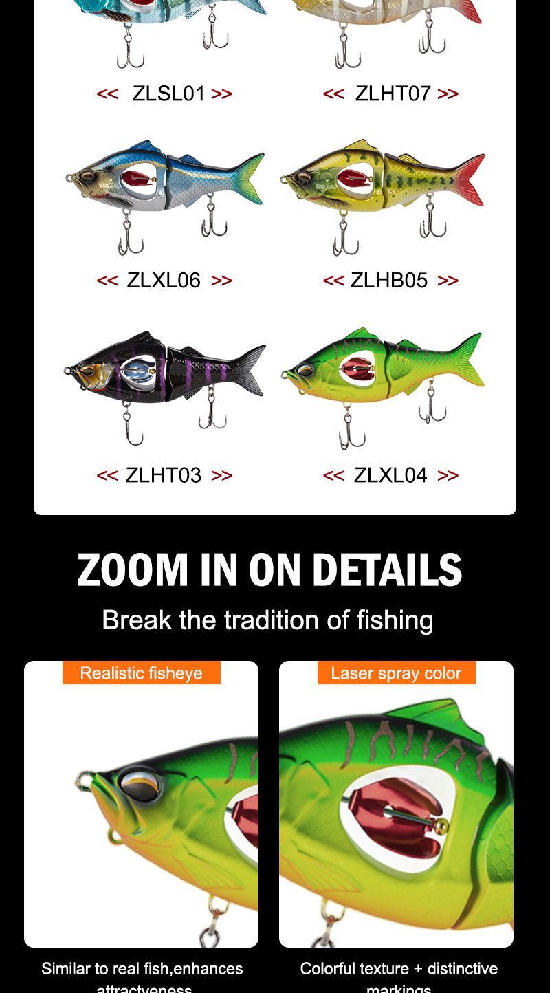 New Multi-Jointed Sinking Lure — A Realistic, Segmented Swimbait. Equipped with razor-sharp hooks, this lure is suitable for both freshwater and saltwater environments, specifically designed to target species such as bass and pike. An essential accessory