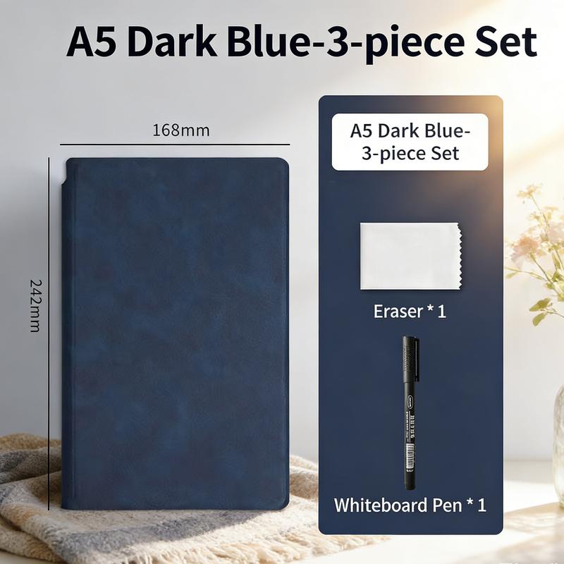 Whiteboard Notebook Portable Rewritable Desktop Notepad Message Board, Wordboard Draft Folding Handwriting Board