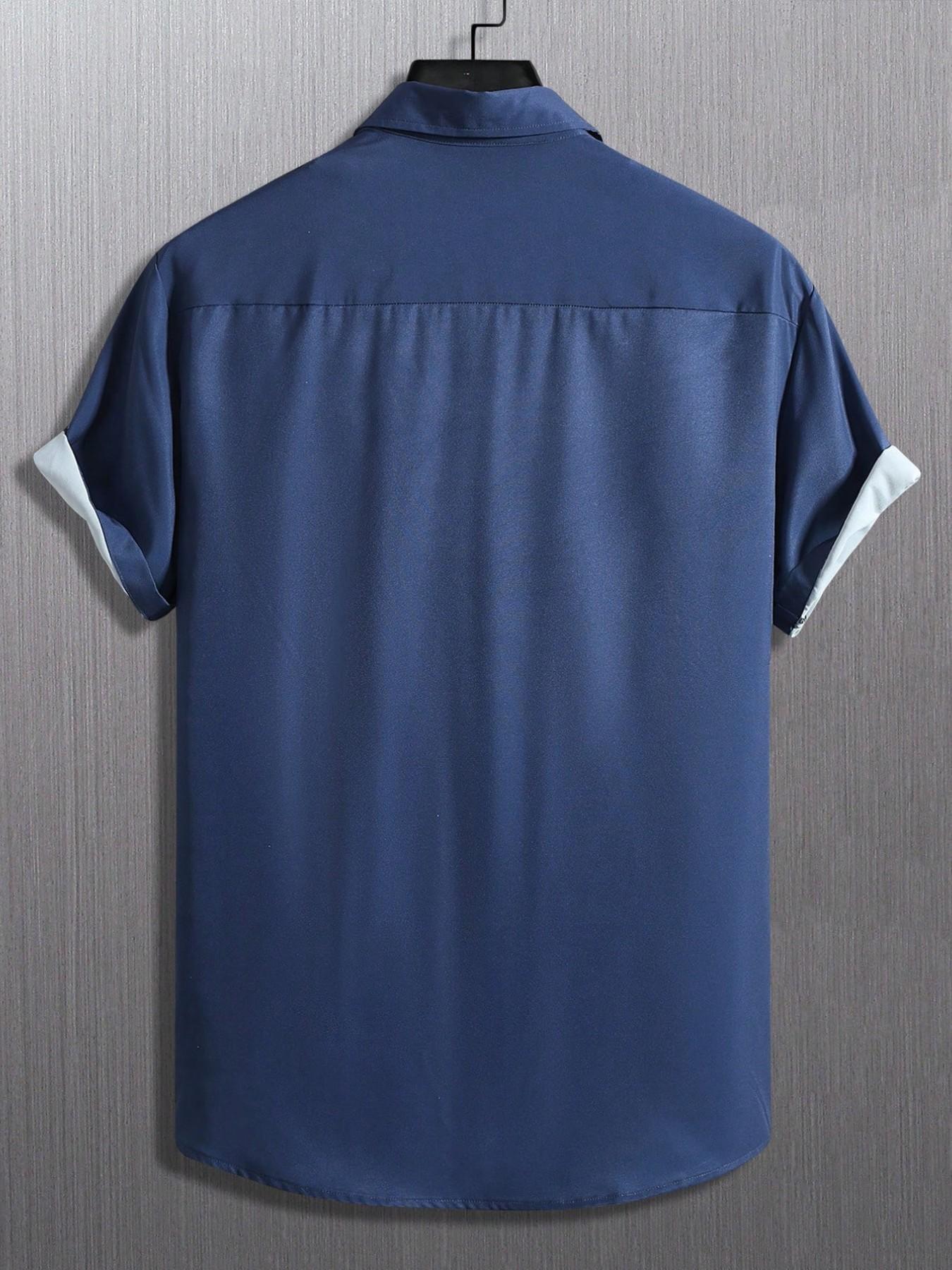 Men's Regular Fit Ditsy Floral Print Short Sleeve Shirt, Casual Button Down, Casual Comfy Top for Summer, Men's Clothes for Beach Vacation, Menswear