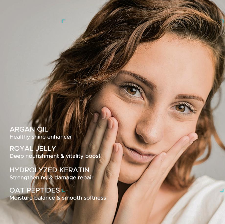 Aomimegel Simple Clean Hair Mask with Collagen & Argan Oil - Gentle Deep Conditioning Treatment for Hair & Scalp Care hair collagen hair mask shampoo Silicone-Free Keratin Anti-Frizz Alcohol-Free Nourishing Moisturizing / Hydration based hair products