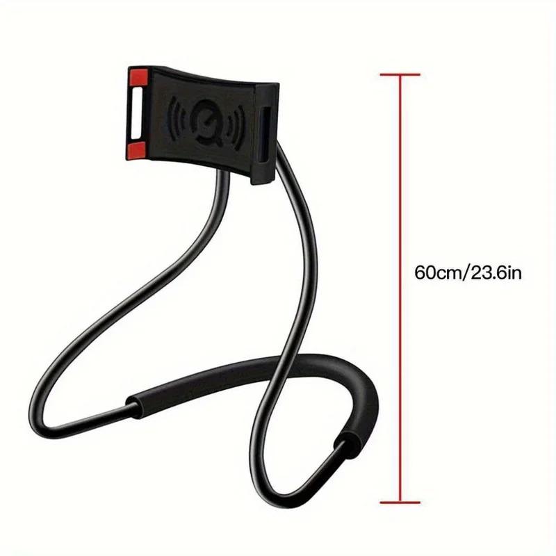 Adjustable height phone holder, neck mount, lazy phone holder accessory, 360-degree adjustable phone holder