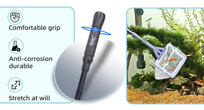 Hygger Aquarium Gravel Cleaner, New Quick Water Changer with Air-Pressing Button Fish Tank Sand Cleaner Kit,1 count Portable Handheld Fish Tank Water Changer