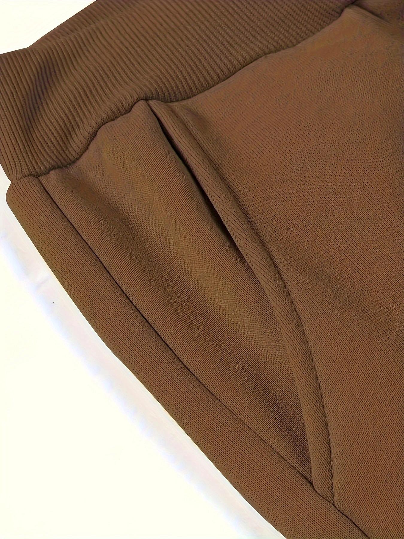 Casual hoodie and sweatpants set - fleece lining, long sleeves, printed design |   machine washable