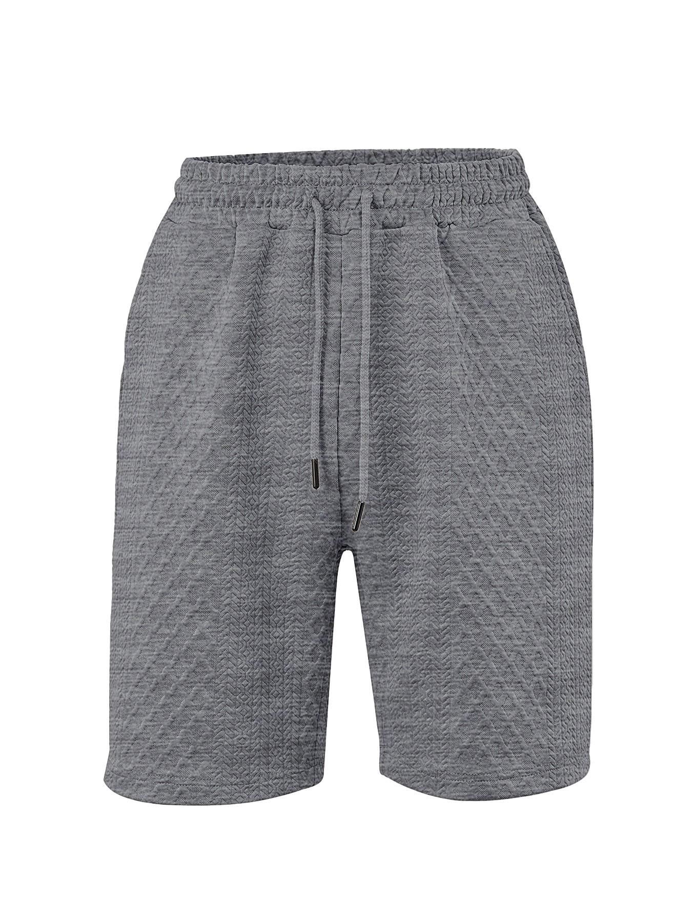 Men's Fashion Jacquard Gym Shorts, Casual Tie Waist Elastic Waist, Breathable with Pockets, Summer Beach Shorts