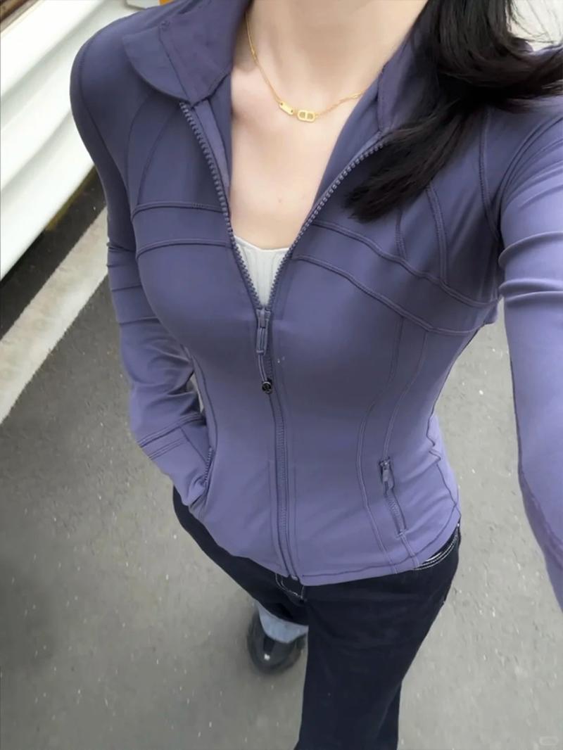 Spring Stand Collar Zipper Yoga Jacket for Women, Slim Fit Outdoor Running Sports Gym Jacket, Casual Fashion Outerwear Spring Stand Collar Zipper Yoga Jacket for Women, Slim Fit Outdoor Running Sports Gym Jacket, Casual Fashion Outerwear