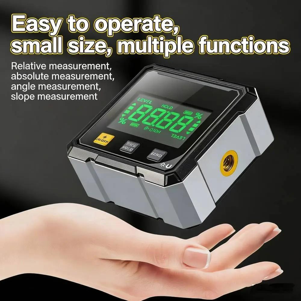 Digital Angle Meter with Electronic Laser Level, Quad Strong Magnet Protractor, Woodworking Measurement Tool, Precision Angle Finder