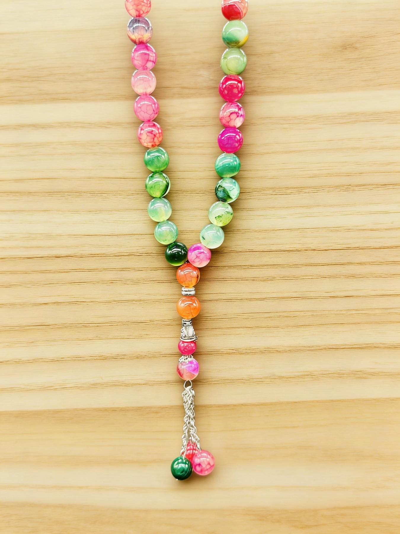 1pcs Colorful Agate Bead Bracelet, Luxury Feng Shui Buddha Beads, Ethnic Style Accessory, Suitable for Fashionistas, Zen Life Enthusiasts