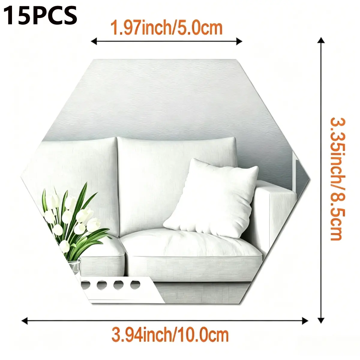 15pcs Hexagon Self-Adhesive Mirror Wall Stickers, Decorative Wall Sticker, Acrylic Wall Decor, Removable DIY Wall Decor Mirror, Mirror Stickers for Living Rooms, Bedrooms, Apartments, Gyms and Dorms, Home Decoration, Mirror Wall Sticker