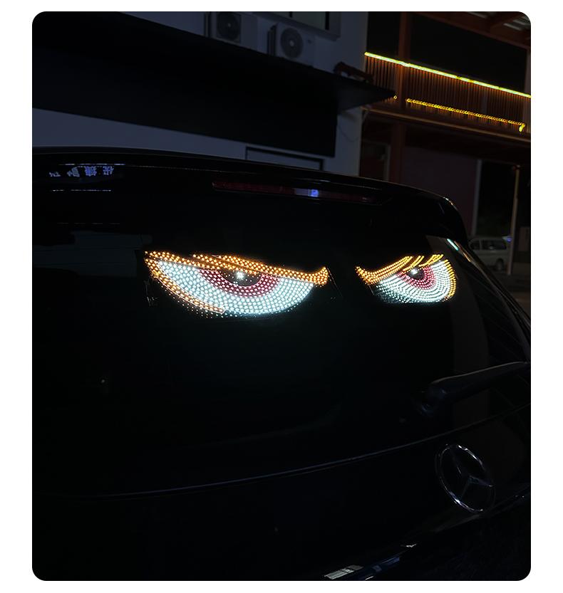 car LED Devil Eye Light, Windshield Decorative Light, USB Dynamic Devil Eye Automotive Neon Light, Universal Window Dynamic Atmosphere Light, Multi Mode, Led Ambient Light