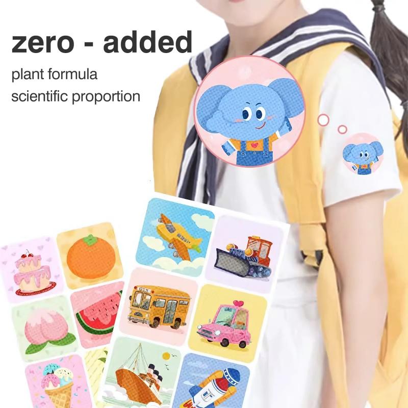 180 randomly designed cute cartoon mosquito repellent patches provide 24-hour protection.