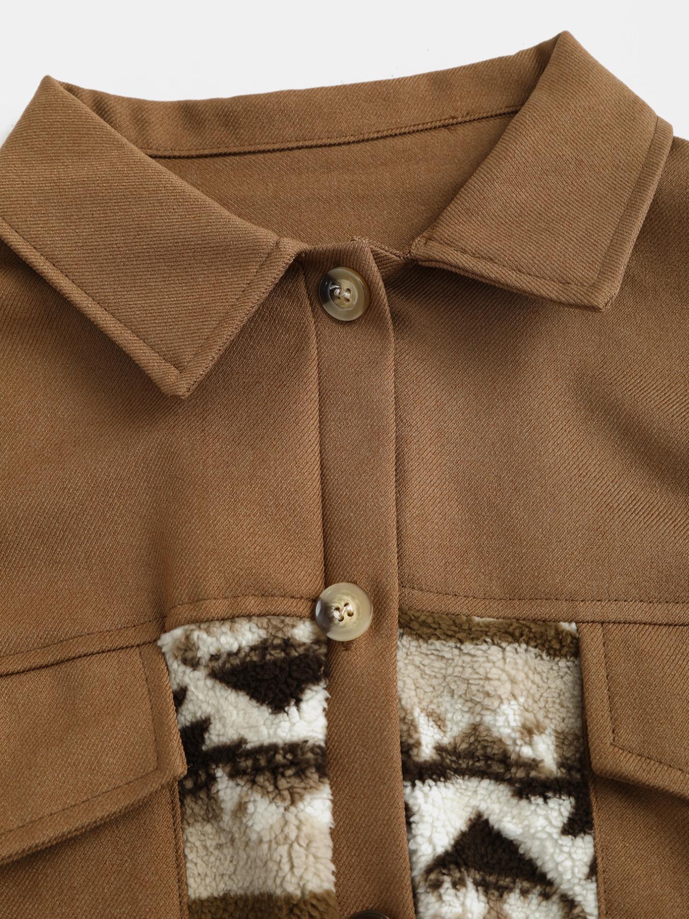 Autumn Winter New Fashion Women's Ethnic Style Plush Casual Coat Jackets, Woven Moderate Thick Fabric, Fitted Spring & Fall Outerwear