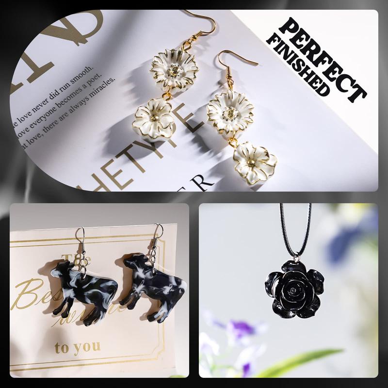 Colored UV Resin, 300g Large Capacity White& Black UV Resin, Dark Odorless & Low Shrinkage UV Color Resin for Crafts, Jewelry Making, Colored Resin Casting and Coating- LET'S RESIN