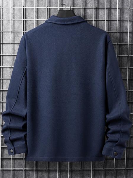 Men's Simple Woolen Jacket Coat, Fashion Casual Fitted Design, Suitable for Work or Outing, Lightweight Outerwear, Enhance Your Wardrobe Taste