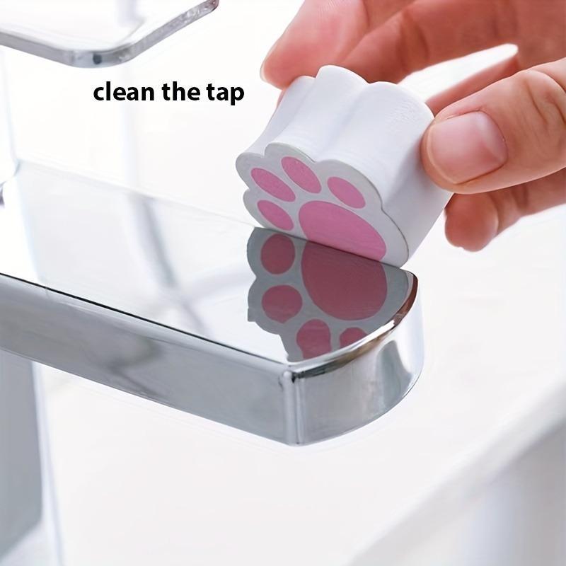 2pcs，Mirror wiping, bathroom glass surface cleaning, watermark removal, faucet cleaning, cat claw cleaning, sponge wiping