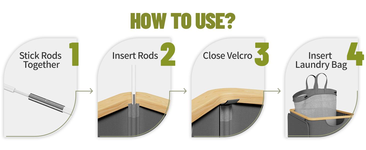 Raybee Furniture Laundry Basket with Lid, 160L-170L Laundry Hamper,2/3 Section Clothes Hamper, Hamper with Lid with Removable & Washable Bags Collapsible Hampers for Bedroom, Aesthetic for Bathroom