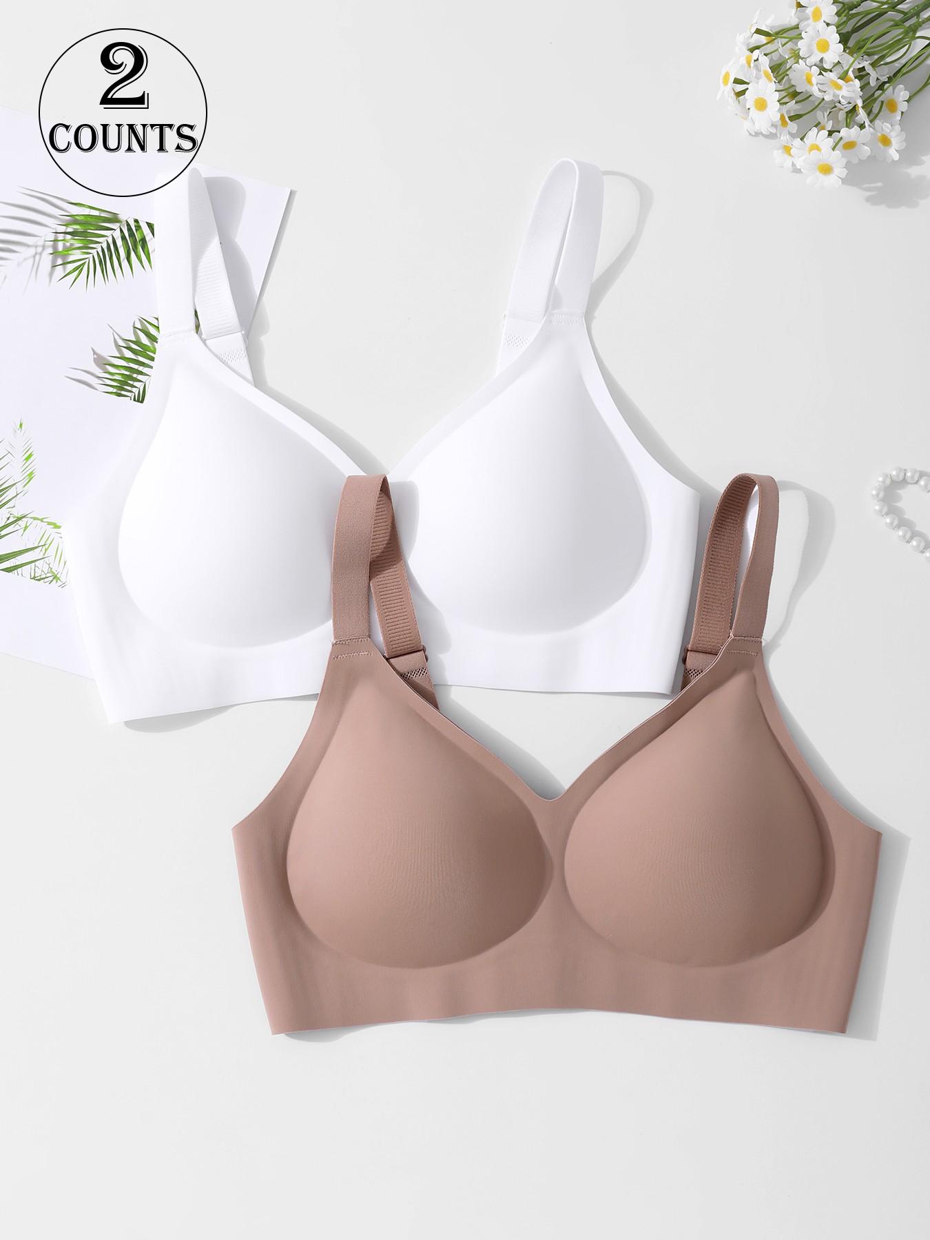 High-Quality Seamless Jelly Bra, Four-Row Three-Buckle, Push-Up Adjustable Sports Bra, Comfortable Breathable Skin-Friendly, Women's Wire-Free Bra