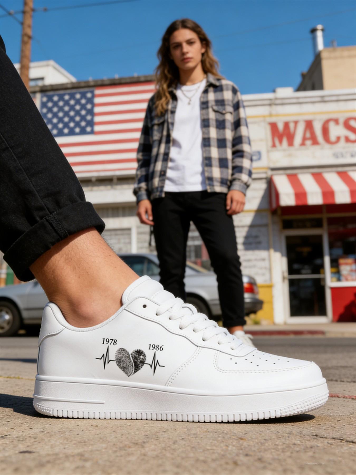 Custom Text Slogan Sneakers, Essential Board Shoes for Trendy, Unique Style for Fashionable People, Must-Have Footwear