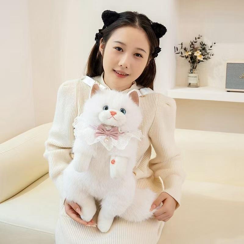 Realistic Cat Plush Toy, Cute Kitten Stuffed Animal, Soft Teddy Bear Doll, Perfect Gift for Kids Girls, Birthday Present