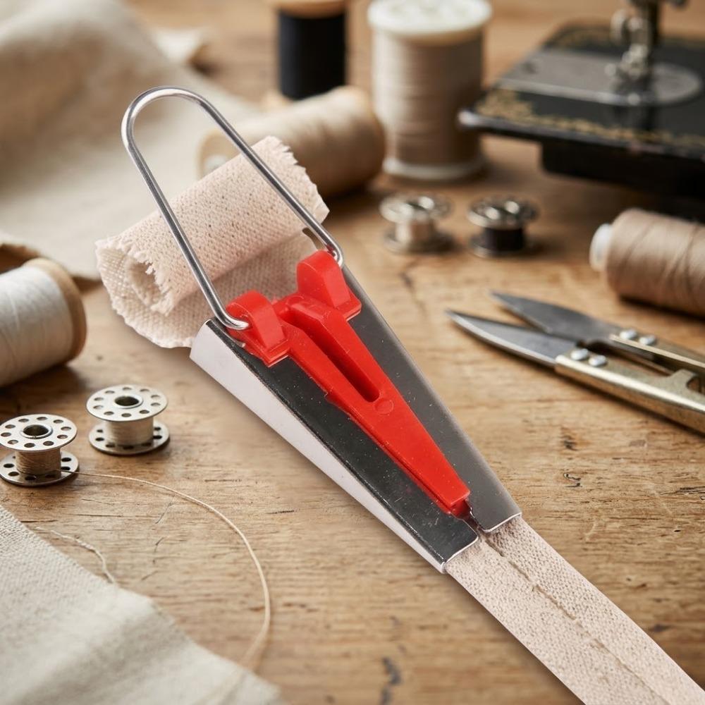 Adjustable Multi-Size Bias Tape Maker, DIY Sewing Foot Attachment, Non-Slip Hemming Tool, Quick Binding Folder, Easy Tape Maker, Presser Foot for Home Sewing, Craft Supplies, Bias Binding Kit, Sewing Accessories