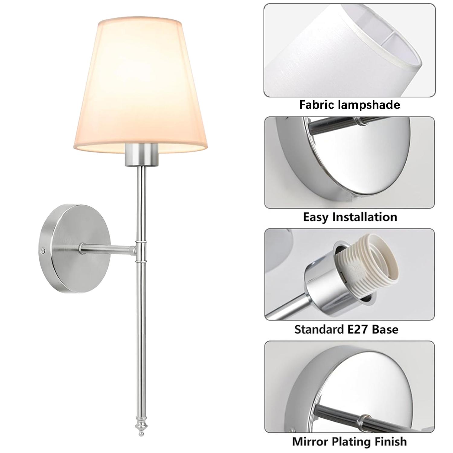 2PC Battery-Operated Wall Sconces with Fabric Shade, Rechargeable LED Wall Lights Set of 2, Decorative Wall Light, Dimmable Wireless Lamp with 3 Color Temperature, 12 RGB and Remote for Bedroom Living Room Hallway Adjustable Leds