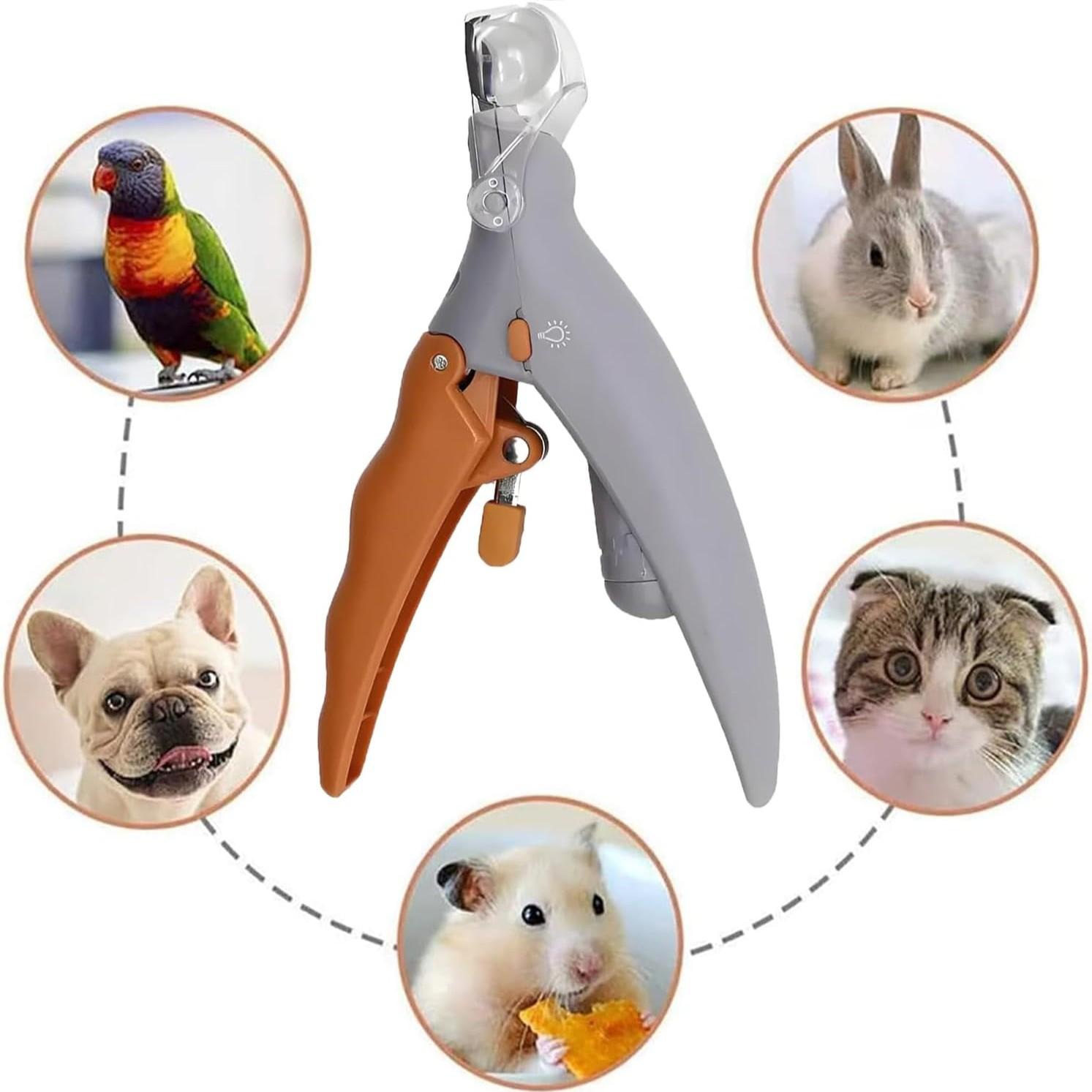 Pet Nail Trimmer with LED Function, Magnifying Glass Pet Nail Clipper, Illuminated Precision Fast Trim, Suitable for Home Outdoor Use