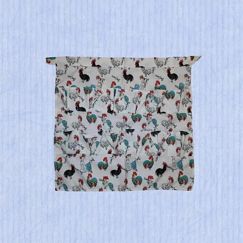 Lightweight 100% Polyester Egg Apron with Multiple Pockets, Farm Skirt for Picking Eggs, Durable Easy-Clean Design, Thanksgiving Kitchen & Outdoor Activities