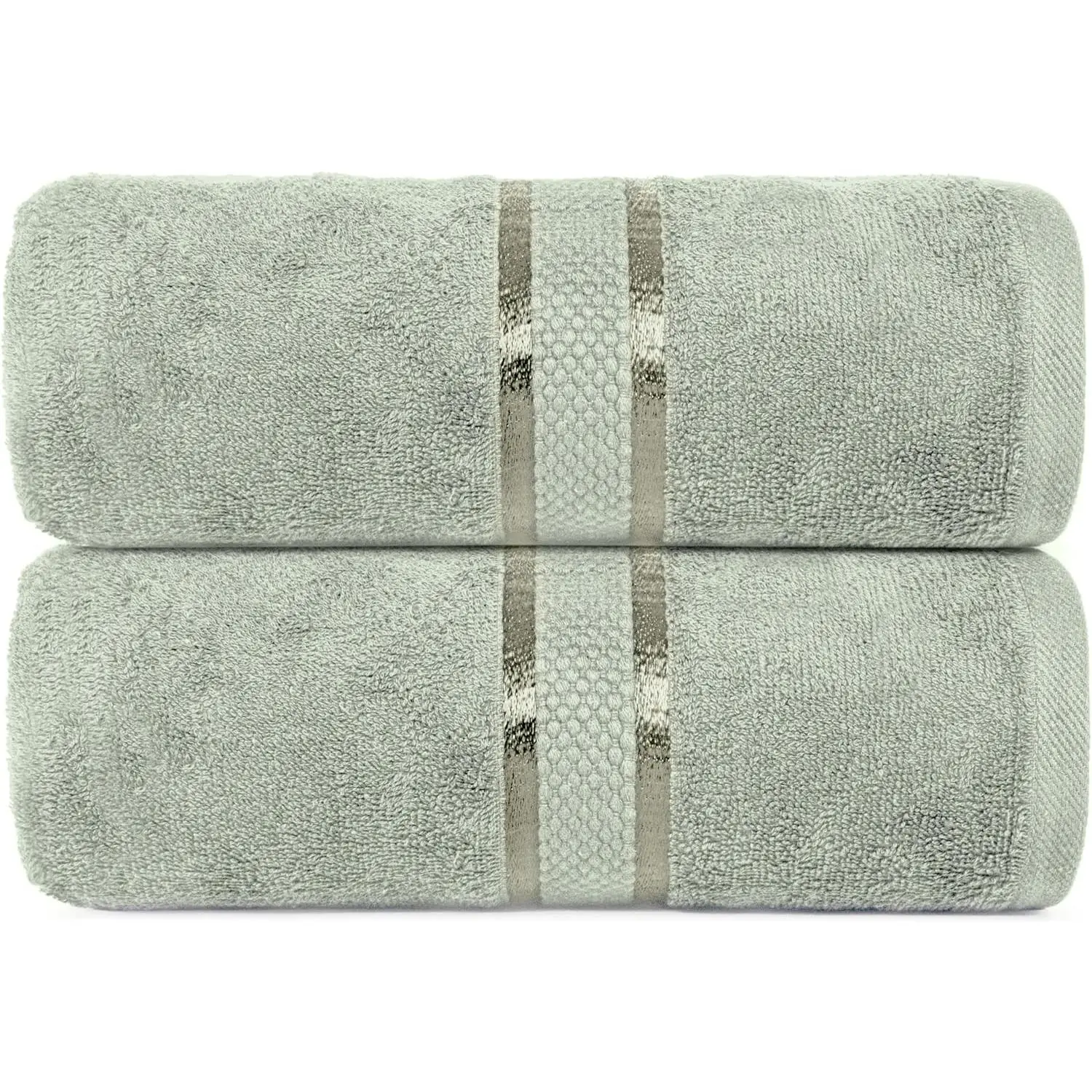 Premium Soft Green 2-Piece Bath Sheet Set - 100% Cotton, Extra Large 35" x 70" Towels - Soft, Absorbent, Spa-Like Experience for Body, Face, Hands