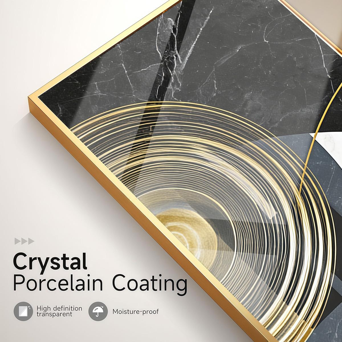 3 Counts Aluminum Alloy Framed Painting, Geometric Abstract Gold And Marble Art, Home Decoration For Living Room, Bedroom, Office, Restaurant, Hallway Wall Decor, Odorless Print Artwork, Luxury Perfect Gift For Friends And Family