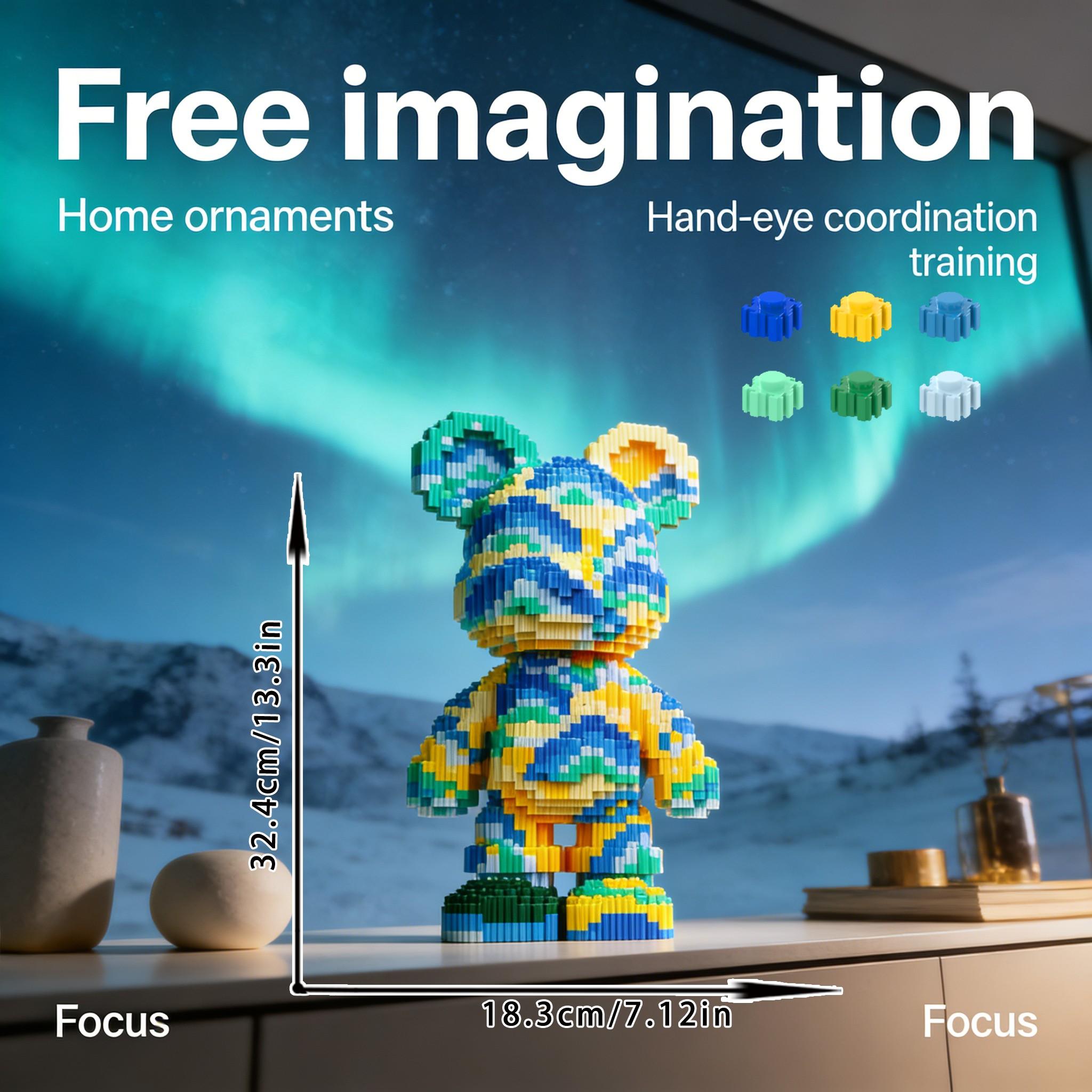 Ocean Pattern Bear Series Creative Building Blocks Model, 1451pcs, Original Authentic, DIY Craft Kit, Home Decor, Gift Idea