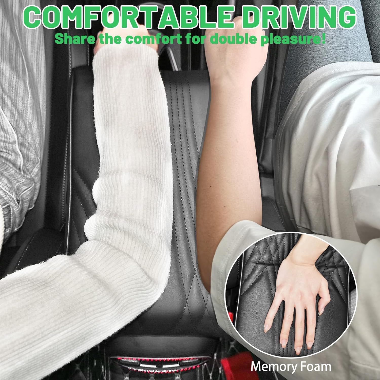 Car Armrest Box Cushion, Memory Foam Comfortable High Elasticity, Center Console Cover,Car Armrest Sest Box Cover Protector, Arm Rest Cushion for SUV/Truck/Vehicle (Black) Car Armrest Box Cushion, Memory Foam Comfortable High Elasticity, Center Console Cover,Car Armrest Sest Box Cover Protector, Arm Rest Cushion for SUV/Truck/Vehicle (Black)