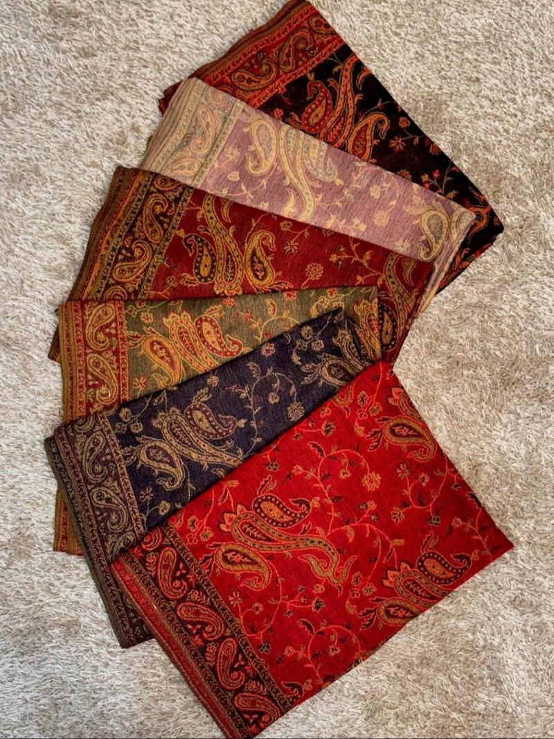 Women's Paisley Pashmina Hijab Head Scarf, Elegant Fringe Design, Perfect for All Seasons, Ideal for Daily Use & Stylish