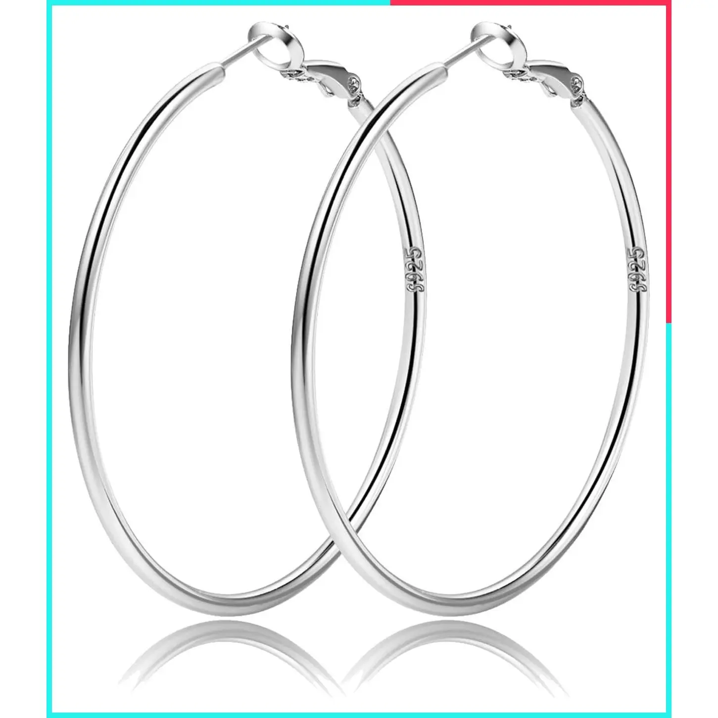 2mm Sterling Silver Large Hoop Earrings for Women - Hypoallergenic Endless Thin Oversized Hoops