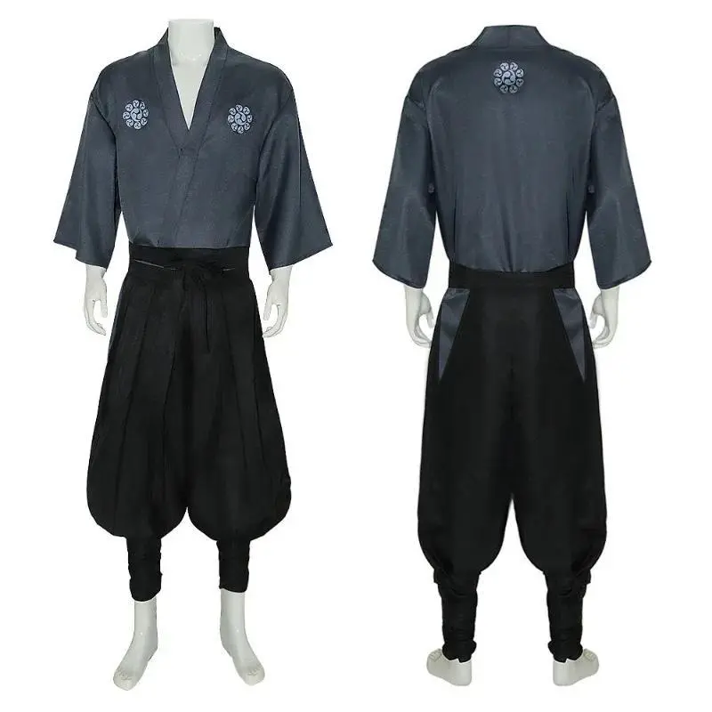 New Anime Miyamoto Musashi Cosplay Costume Vintage Japanese Warrior Kimono Swordsman Suit Men Halloween Carnival Party Outfits