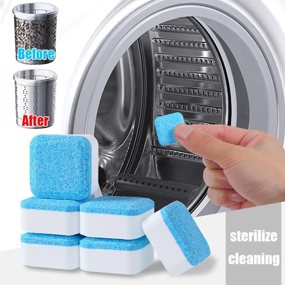 12pcs Washing Machine Cleaner Descaler, Cleaners Tablets, Washer Maintenance Tablets, Deep Cleaning Tablets Household for He Front Loader Top Load Washer, Septic Safe Eco-Friendly Deodorizer, Soap Scum Remover, Household Cleaning Products