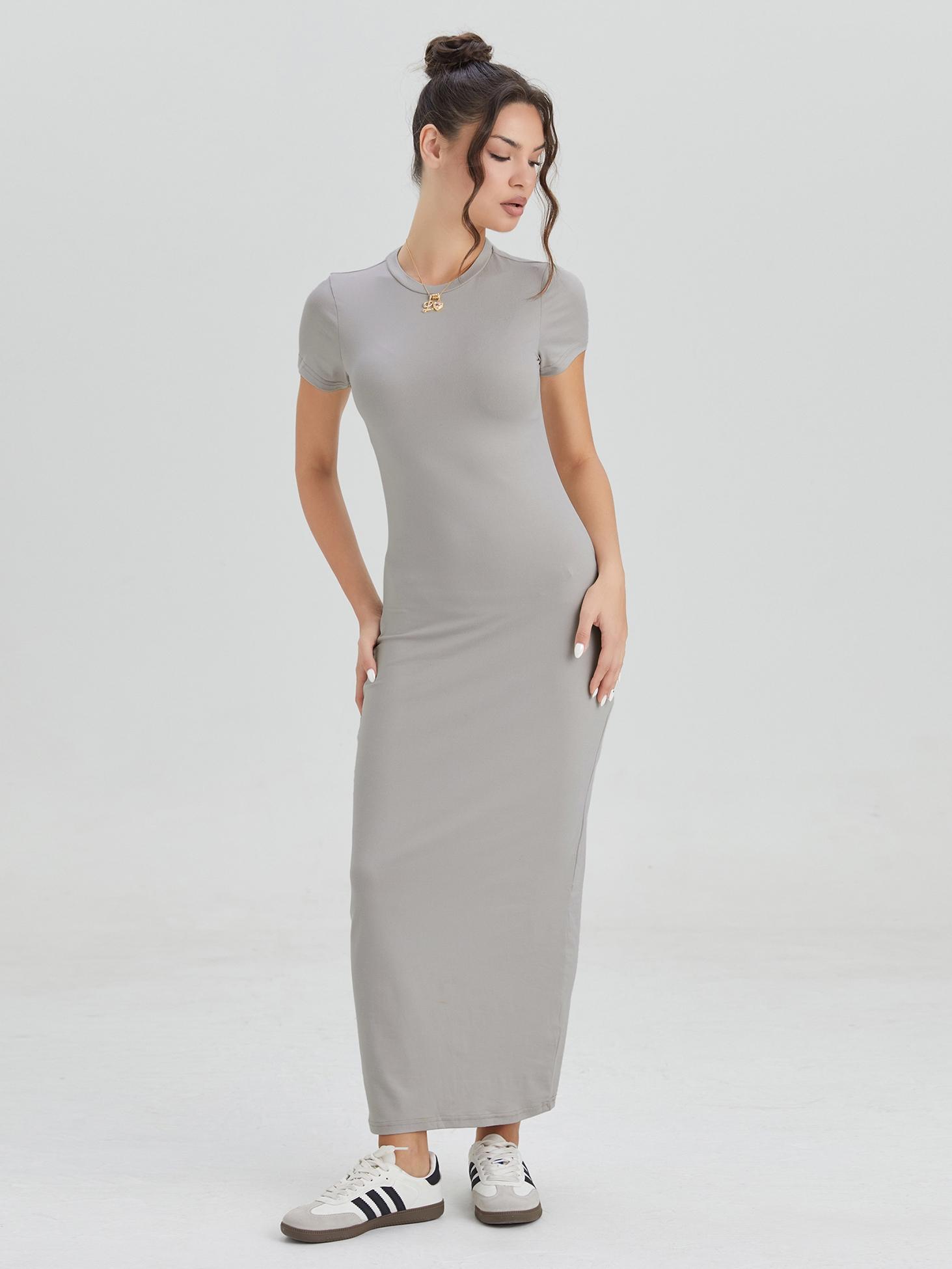 Women's Casual Slim-Fit Summer Dress, Kint Fabric Moderate Thickness, Perfect for Daily Wear & Outdoor Activities, Casual Dresses