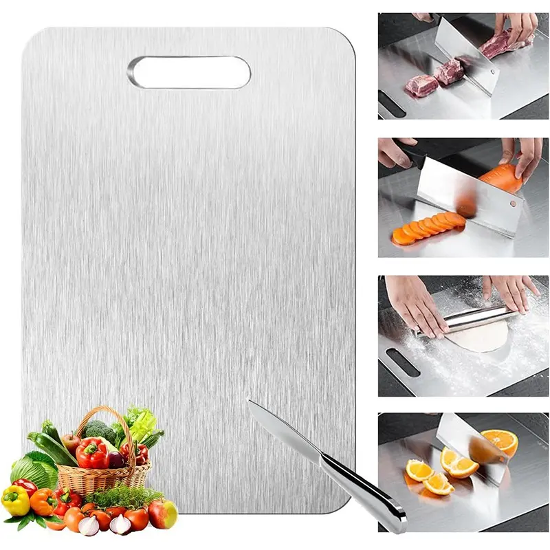 Titanium Cutting Board, Stainless Steel Non-Stick Chopping Board for Kitchen, Home Cooking and Outdoor Camping, Suitable for Various Cooking Tasks, Modern Cutting Board, Durable Cutting Boards