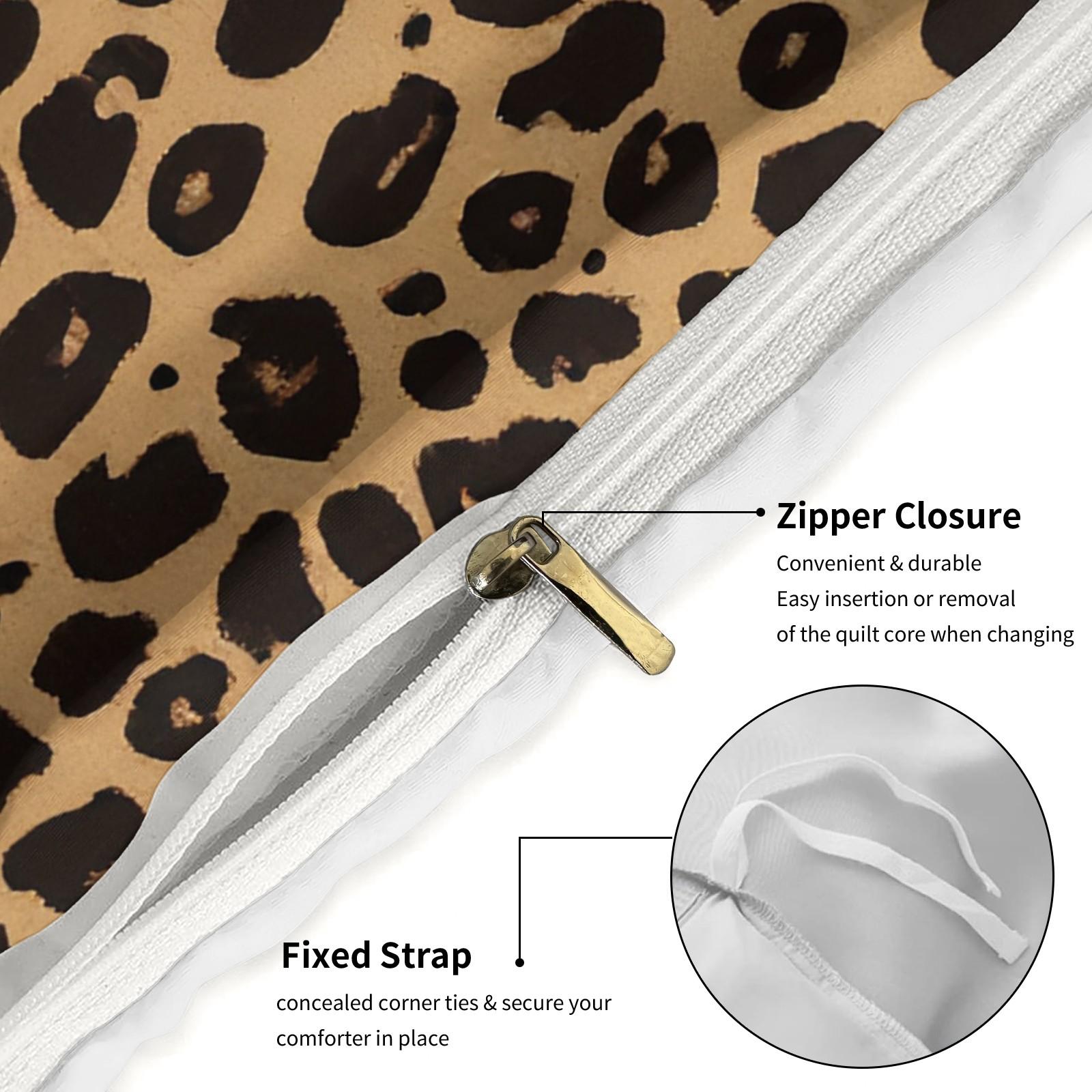 2/3 Pcs Boho Animal Print Letter Duvet Cover Set, Personalized Home Decor for Bedroom, Hotel & Dorm, Zipper Closure & Easy to Remove, Ideal for Housewarming, Christmas & Birthday Gifts, No Filling Included