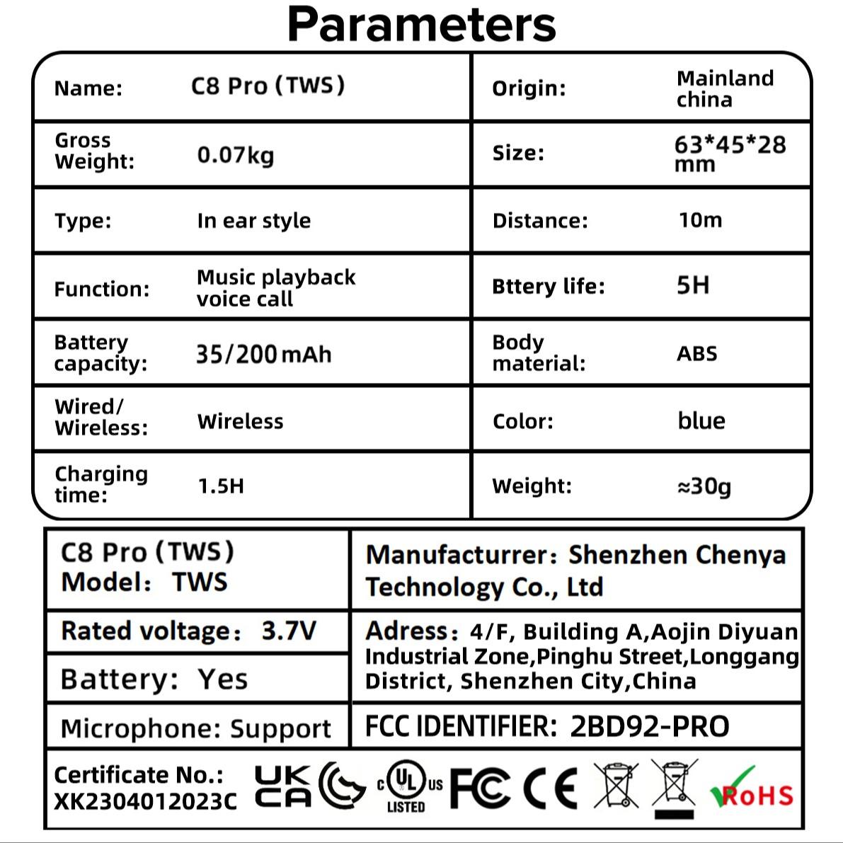 Wireless Earphone, In-ear Design Earphone with Charging Case, Noise Cancelling Headphone for Gaming, Sports, Office, Home, Audio, Earbuds Wireless, TWS Earbuds, Sliding cover charging case with LED battery level indication Headset