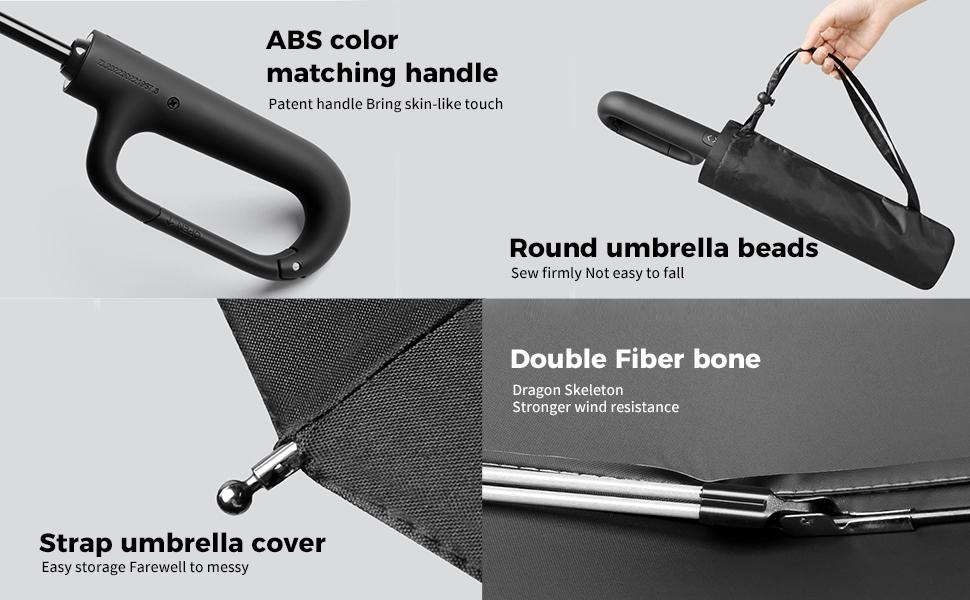 Ring Buckle Handle Automatic Umbrella, Thickened Reinforced Dual-Purpose Folding Umbrella for Two, Sunshade & Rainproof, 1pc