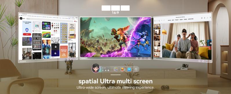 Rokid AR Max 2 Glasses, AI & AR Glasses, 300" 120Hz Ultra-HD Home Theater Screen, 50° FOV, 600 Nits Brightness, Adjustable up to -6.00D, Hi-Fi Sound & Private speakers,  Immersive Display for iPhone 16/15, Steam Deck, ROG, Mac, PC, Android & iOS