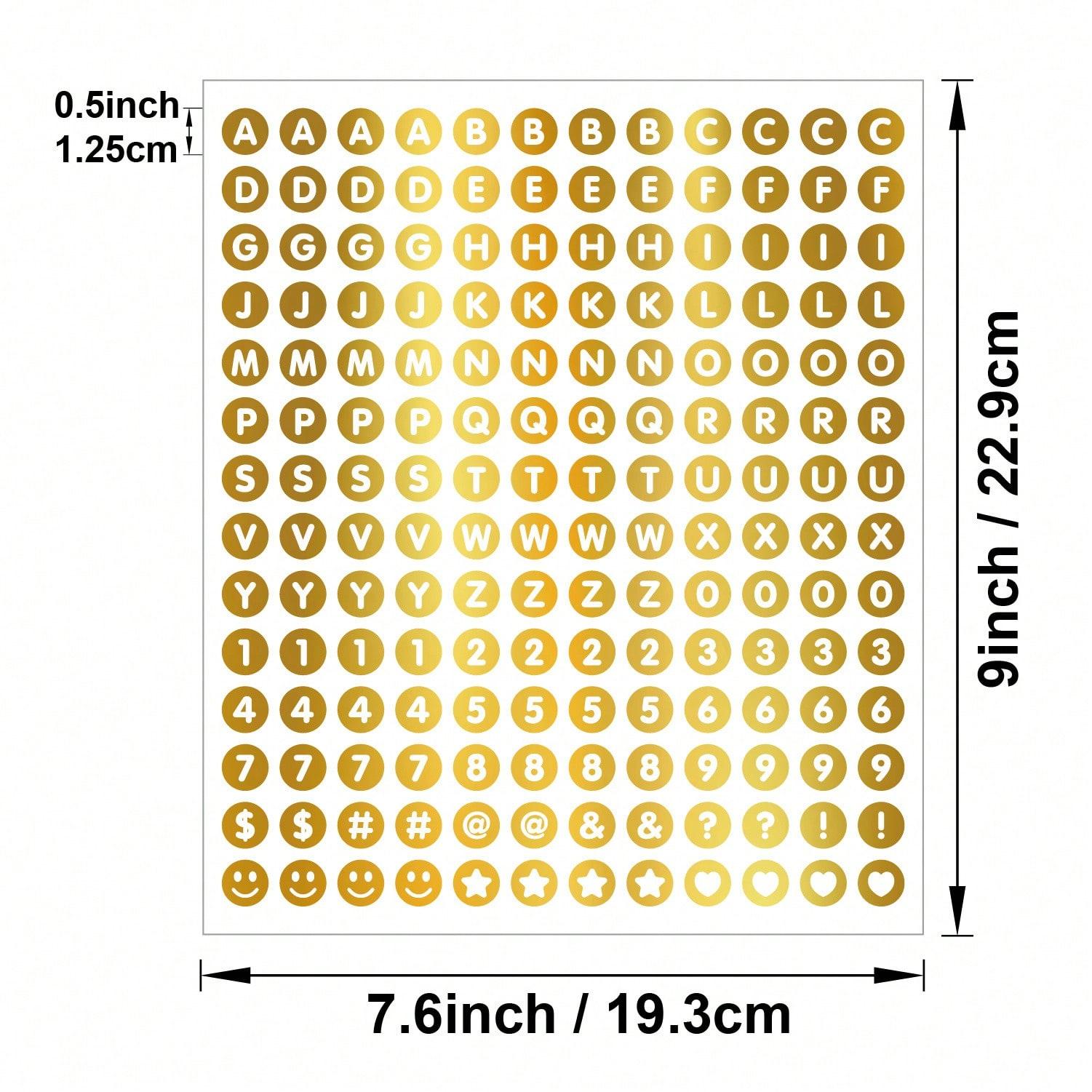 Colorful Round Alphabet Stickers Set, 6 Sheets/sheet, Waterproof 0.5-Inch Letters & Numbers, Ideal for Scrapbooking, Journaling, DIY Projects