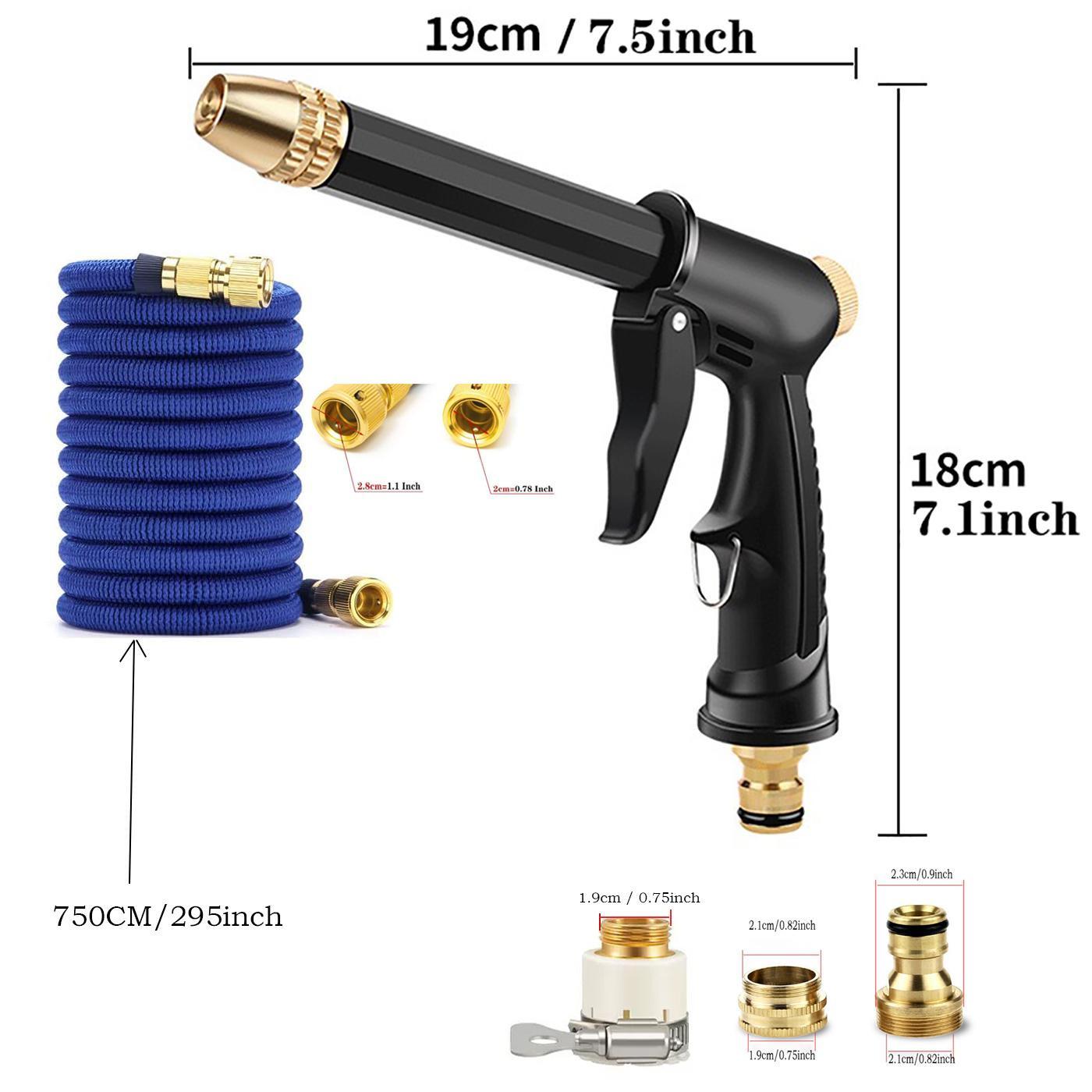 Garden Hoses & High Pressure Car Wash Nozzle, Water Pipe & Connector & Nozzle, Watering Nozzle for Garden Hose, Car Wash Tool, Garden Supplies 886inch