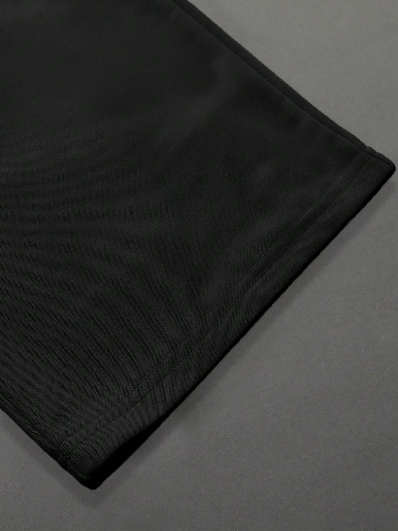 Men's Straight Leg Pants with Star Embroidery Patch, Casual Fashion Long Trousers, Comfortable Fit for Daily Wear, Casual Pocket Trousers