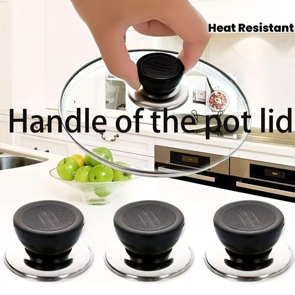 3 pieces of replaceable universal pot lid handles, heat-resistant pot lid handles, glass pot lid heads, kitchen accessories, pot lid caps, top beads