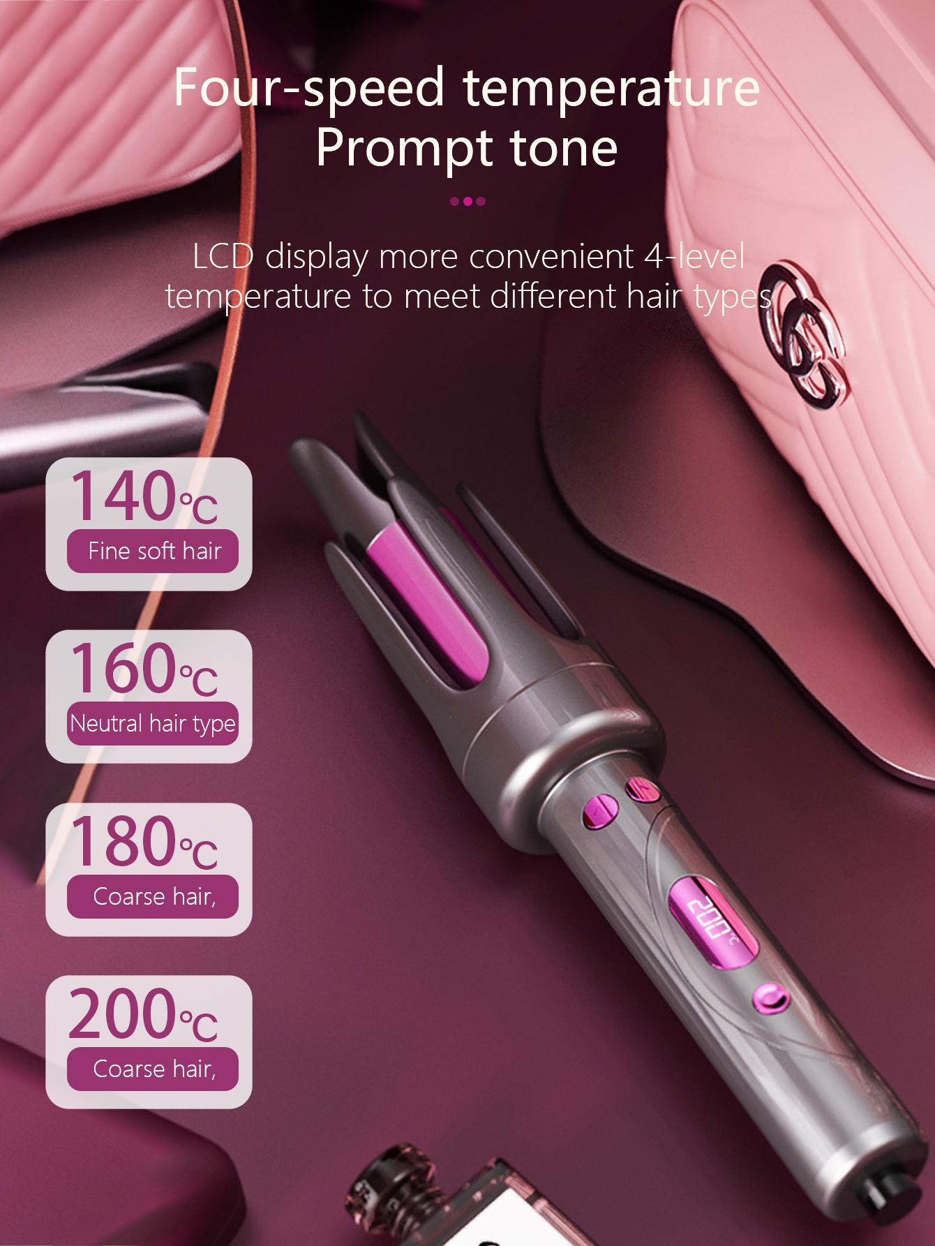 Automatic curling iron and curling iron with negative ion technology, two-way rotation, burn-proof, creates smooth, comfortable, Hollywood, and beach waves, perfect for women's Christmas gifts.